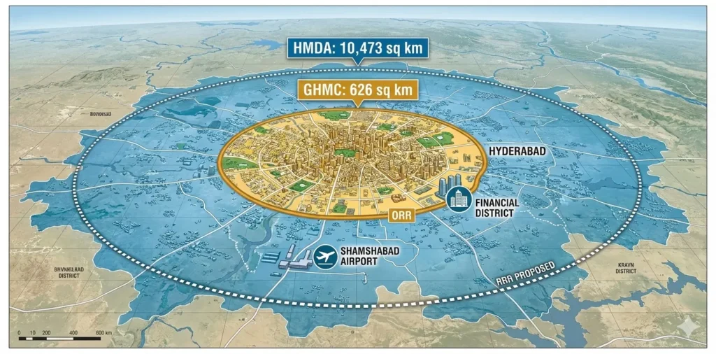 difference between ghmc and hmda, GHMC, HMDA, ghmc greater hyderabad municipal, plots in hyderabad, Hyderabad, Development, HMDA Regulations,