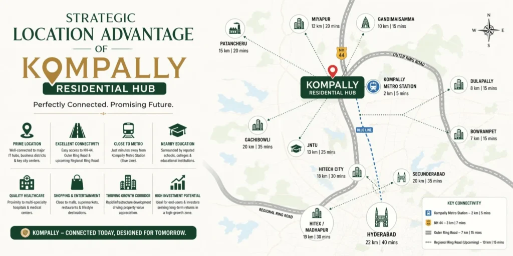 strategic location advantage of kompally residential hub