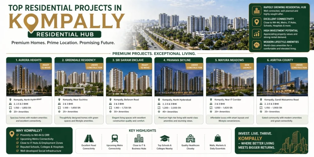 top residential projects in kompally residential hub