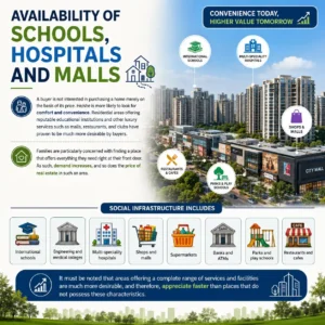 Availability of Schools, Hospitals and Malls