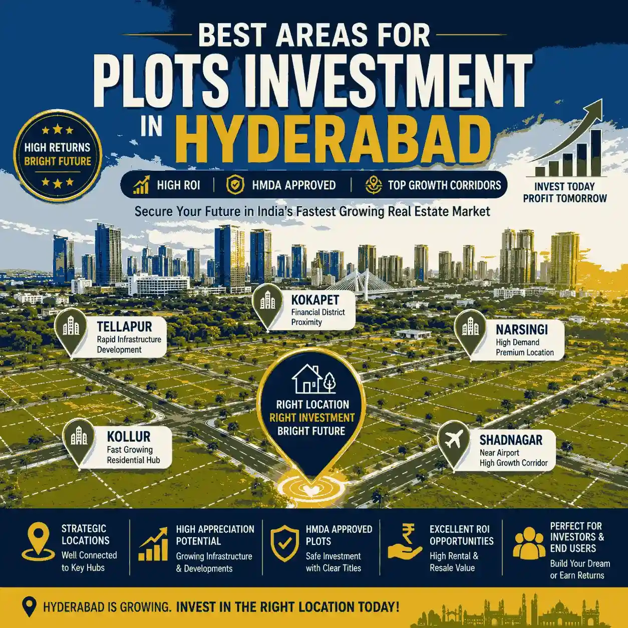 Best areas for plots investment in hyderabad
