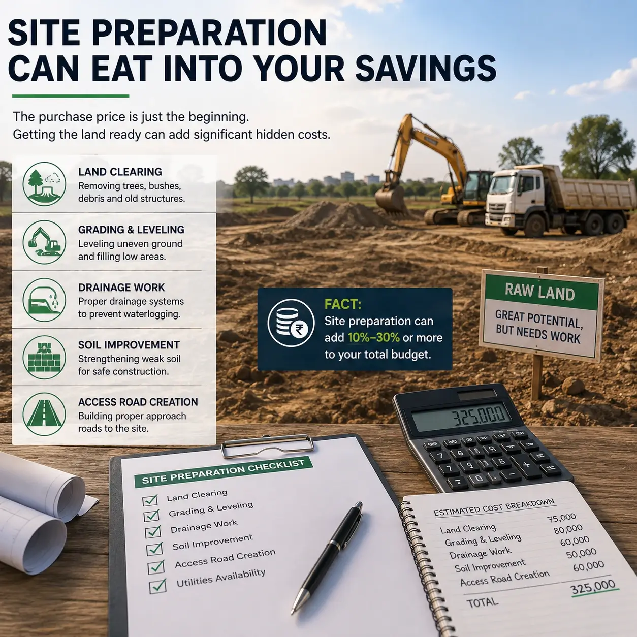 Site Preparation Can Eat Into Your Savings